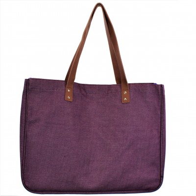 9220- PURPLE CANVAS TOTE BAG